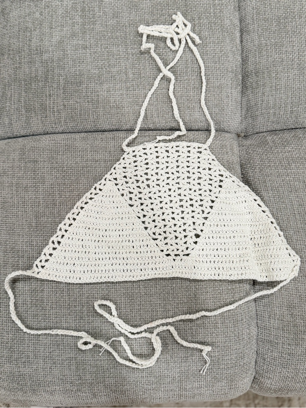 Handmade White Crochet Halter Top